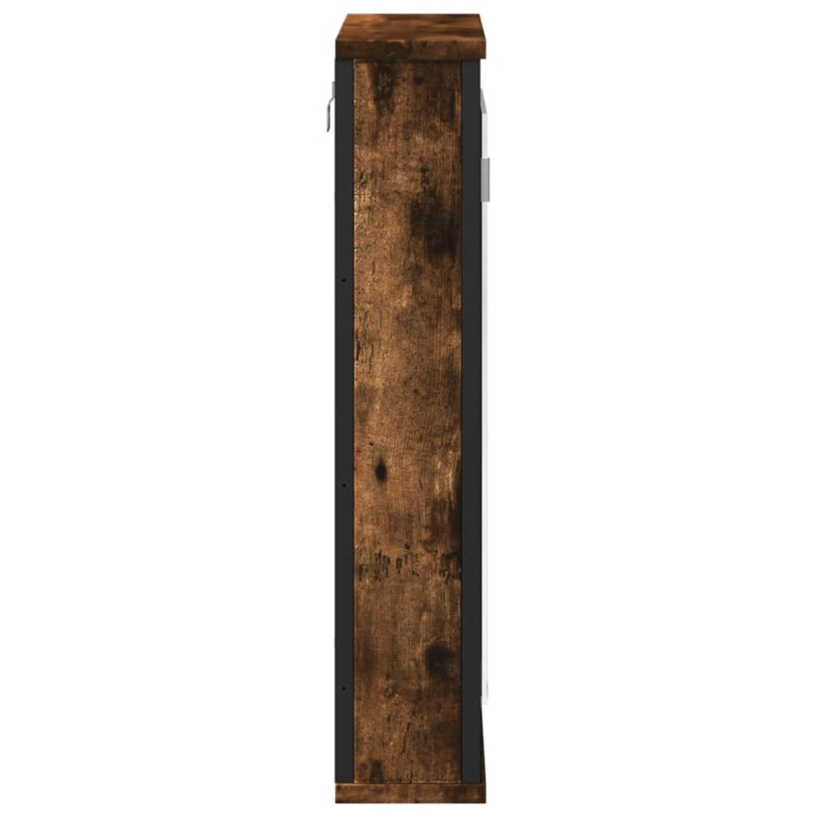Badkamerspiegelkast 42X12X60 Cm Bewerkt Hout Gerookt Eikenkleur
