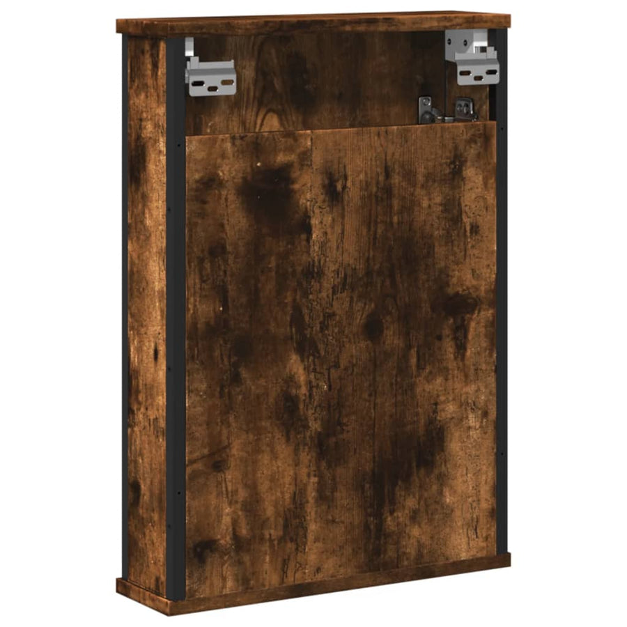 Badkamerspiegelkast 42X12X60 Cm Bewerkt Hout Gerookt Eikenkleur