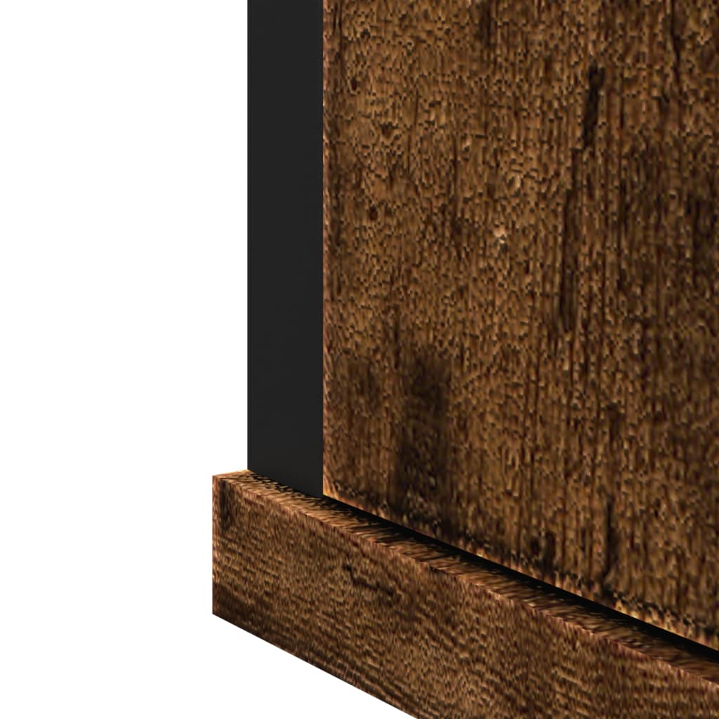 Badkamerspiegelkast 42X12X60 Cm Bewerkt Hout Gerookt Eikenkleur