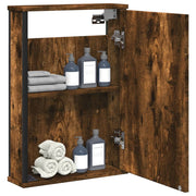 Badkamerspiegelkast 42x12x60 cm bewerkt hout gerookt eiken
