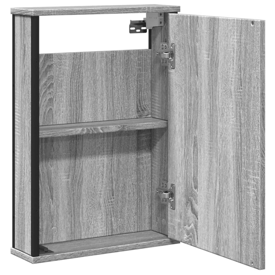 Badkamerspiegelkast 42X12X60 Cm Bewerkt Hout Grijs Sonoma Eiken