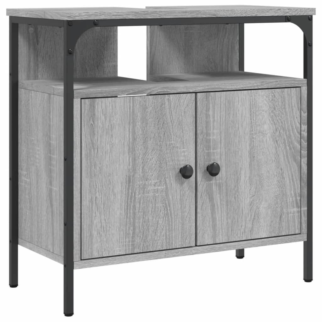Wastafelkast 60X30X60 Cm Bewerkt Hout Grijs Sonoma Eikenkleurig