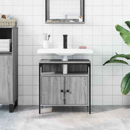 Wastafelkast 60X30X60 Cm Bewerkt Hout Grijs Sonoma Eikenkleurig