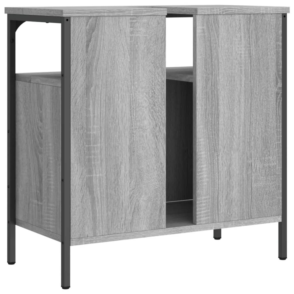 Wastafelkast 60X30X60 Cm Bewerkt Hout Grijs Sonoma Eikenkleurig