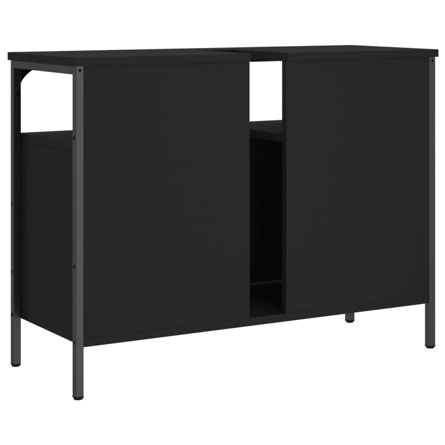 Wastafelkast 60X30X60 Cm Bewerkt Hout Zwart