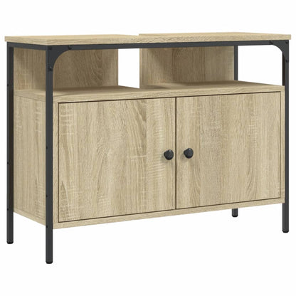 Wastafelkast 60X30X60 Cm Bewerkt Hout Sonoma Eikenkleurig