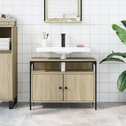 Wastafelkast 60X30X60 Cm Bewerkt Hout Sonoma Eikenkleurig