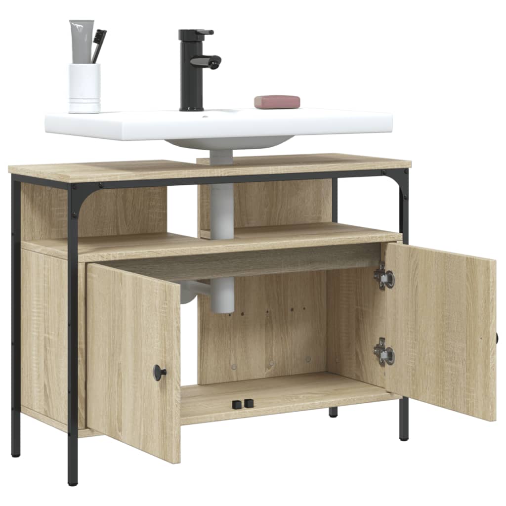 Wastafelkast 60X30X60 Cm Bewerkt Hout Sonoma Eikenkleurig