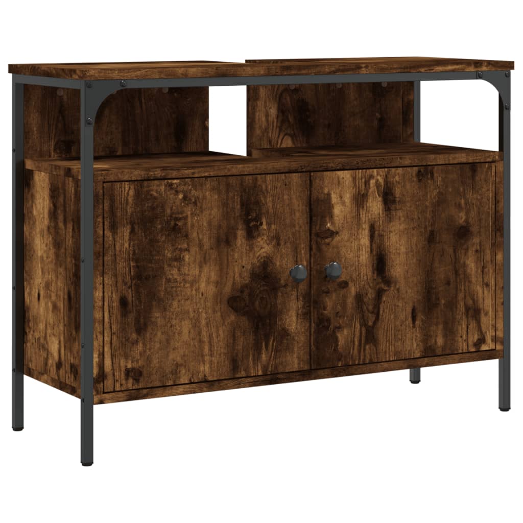 Badkamerkast 60X30X60 Cm Bewerkt Hout Gerookt Eikenkleurig