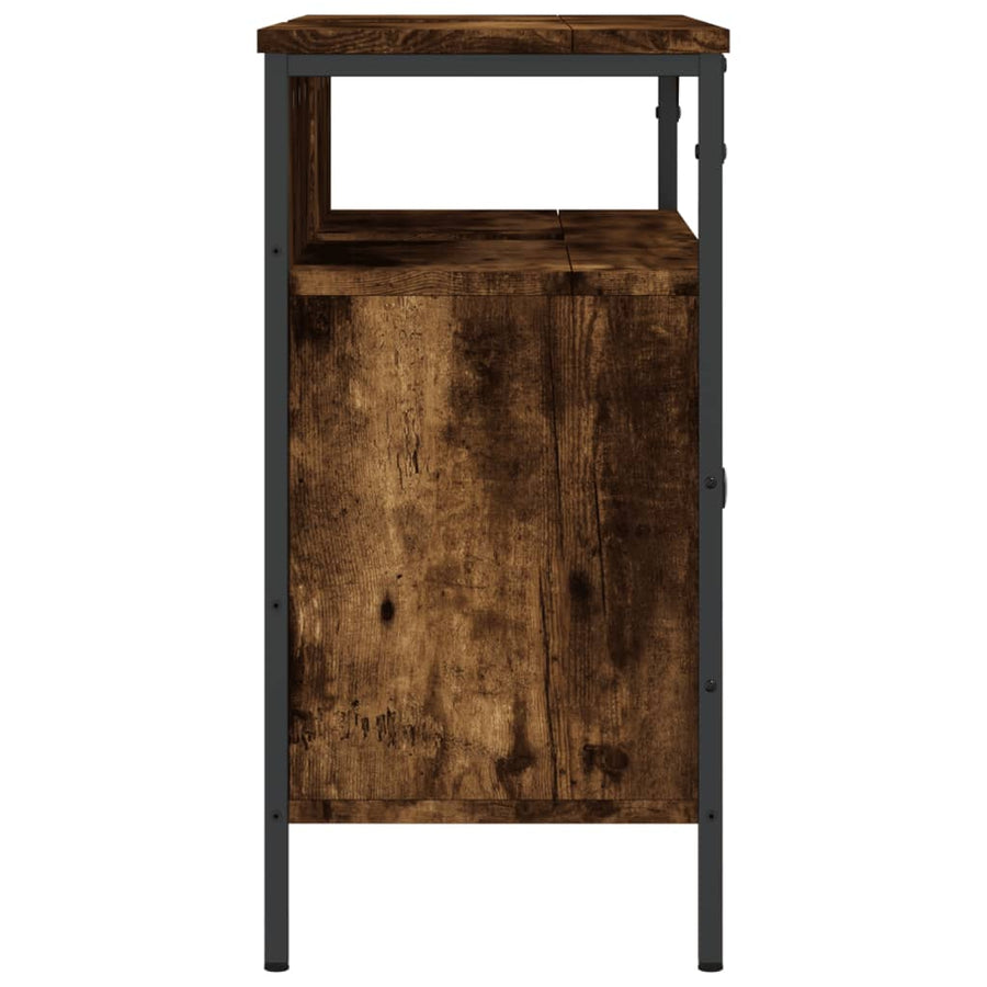 Badkamerkast 60X30X60 Cm Bewerkt Hout Gerookt Eikenkleurig