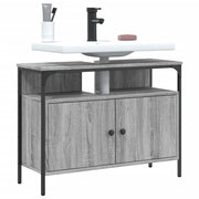 Washbasin cabinet 80x30x60 cm engineered wood grey Sonoma oak