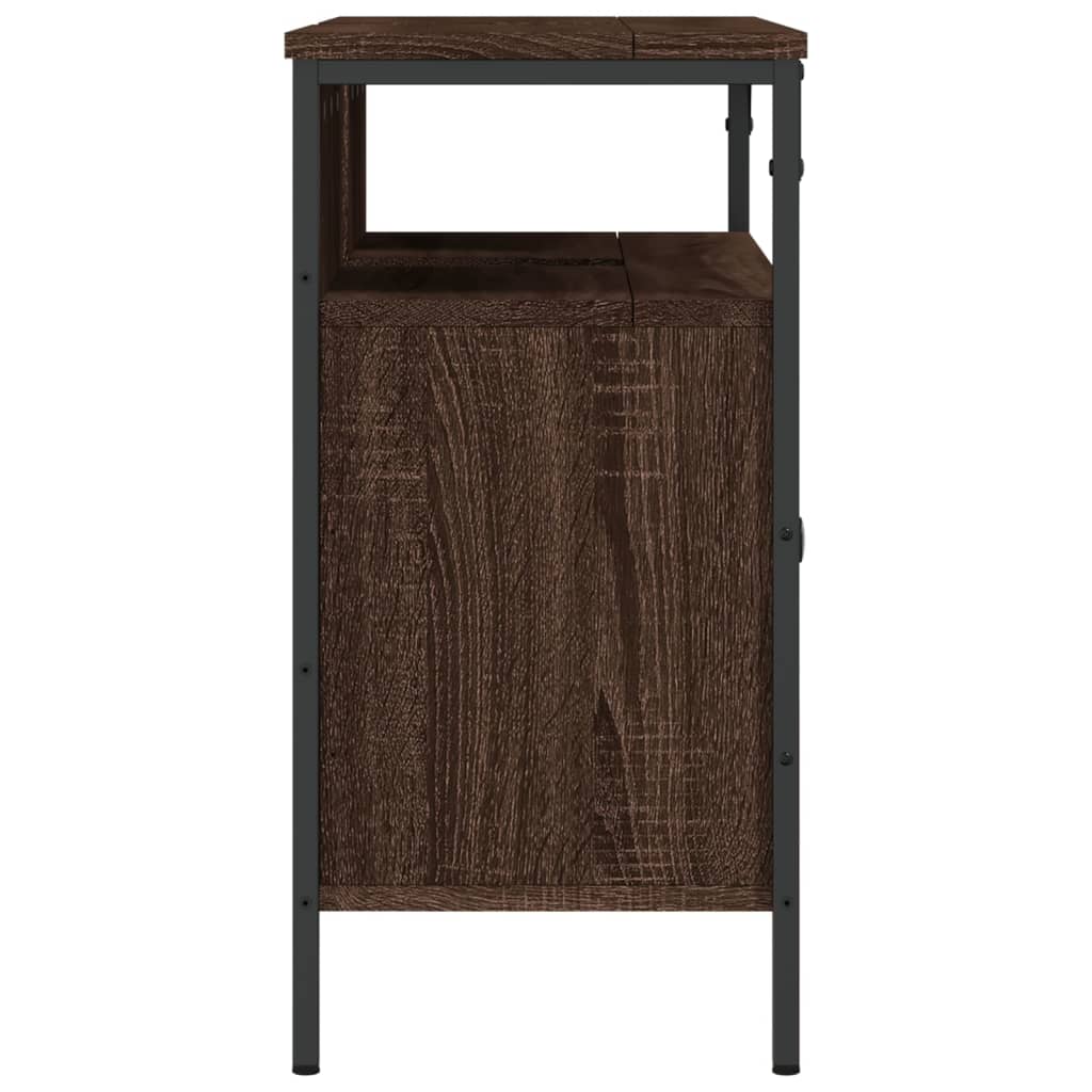 Wastafelkast 60X30X60 Cm Bewerkt Hout Bruin Eikenkleurig