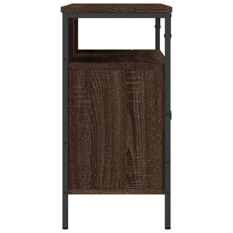 Wastafelkast 60X30X60 Cm Bewerkt Hout Bruin Eikenkleurig