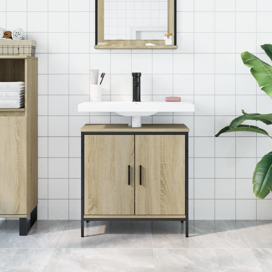 Wastafelkast 60X30X60 Cm Bewerkt Hout Sonoma Eikenkleurig