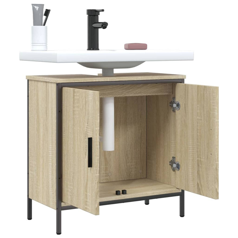 Wastafelkast 60X30X60 Cm Bewerkt Hout Sonoma Eikenkleurig