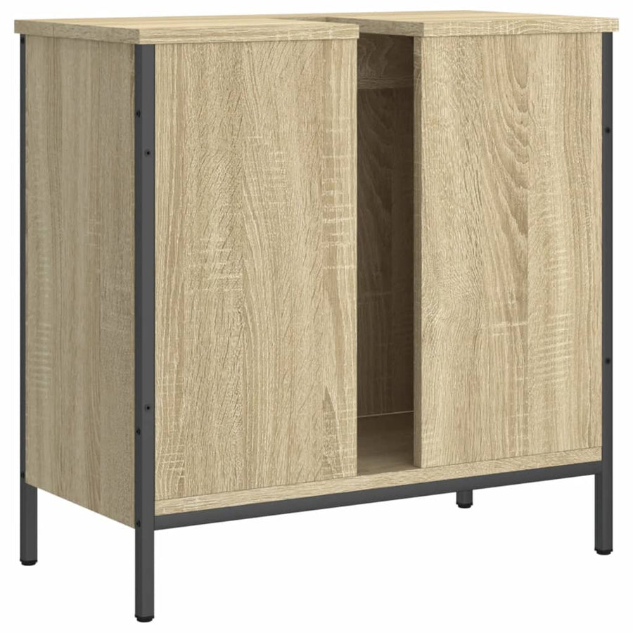 Wastafelkast 60X30X60 Cm Bewerkt Hout Sonoma Eikenkleurig