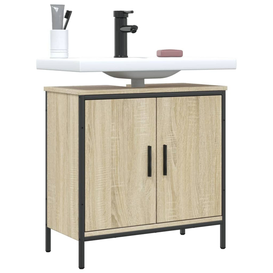 Wastafelkast 60X30X60 Cm Bewerkt Hout Sonoma Eikenkleurig