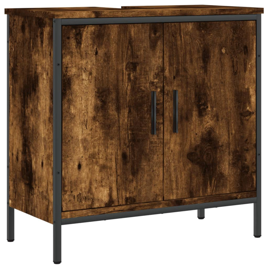 Badkamerkast 60X30X60 Cm Bewerkt Hout Gerookt Eikenkleurig