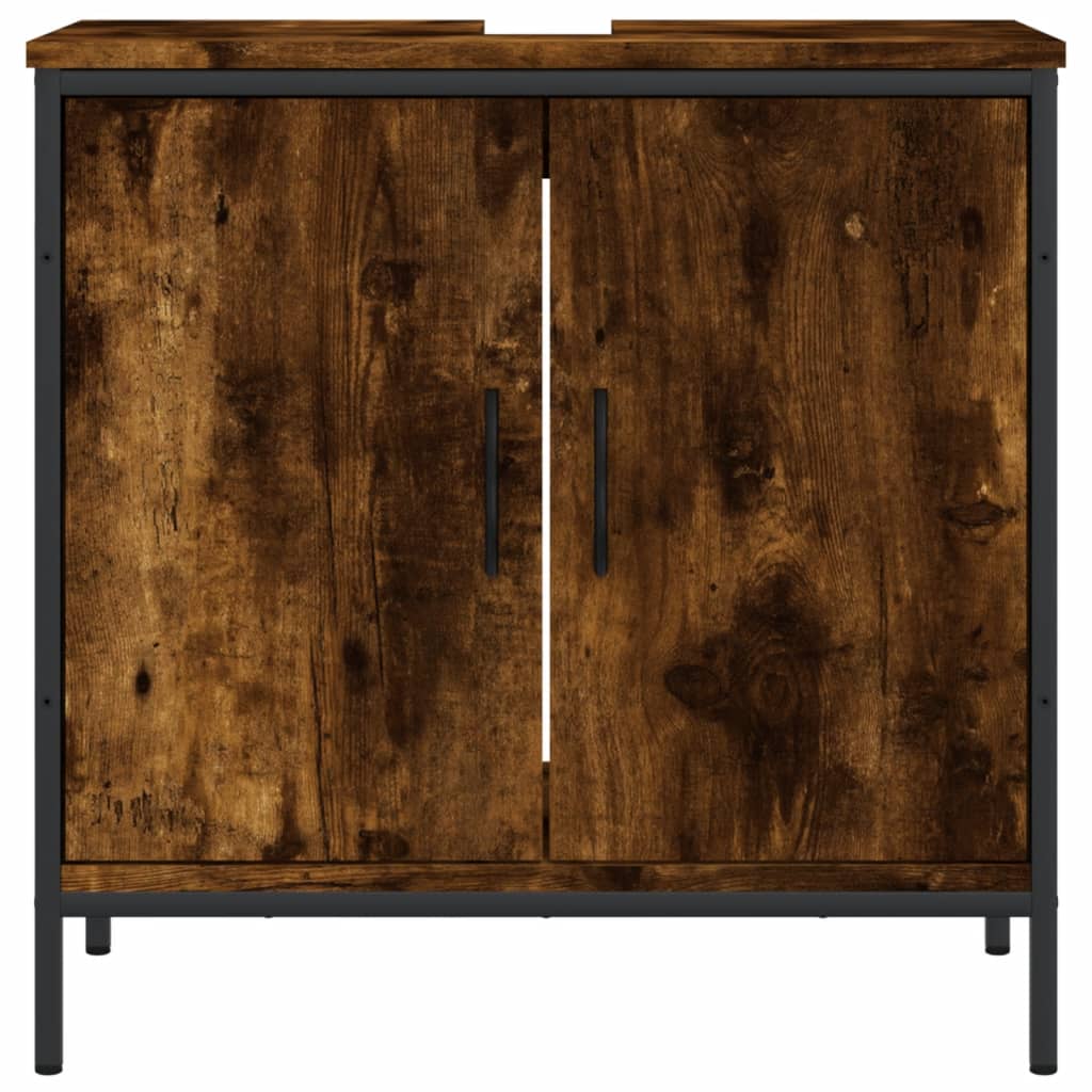 Badkamerkast 60X30X60 Cm Bewerkt Hout Gerookt Eikenkleurig
