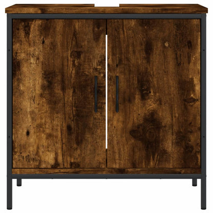 Badkamerkast 60X30X60 Cm Bewerkt Hout Gerookt Eikenkleurig