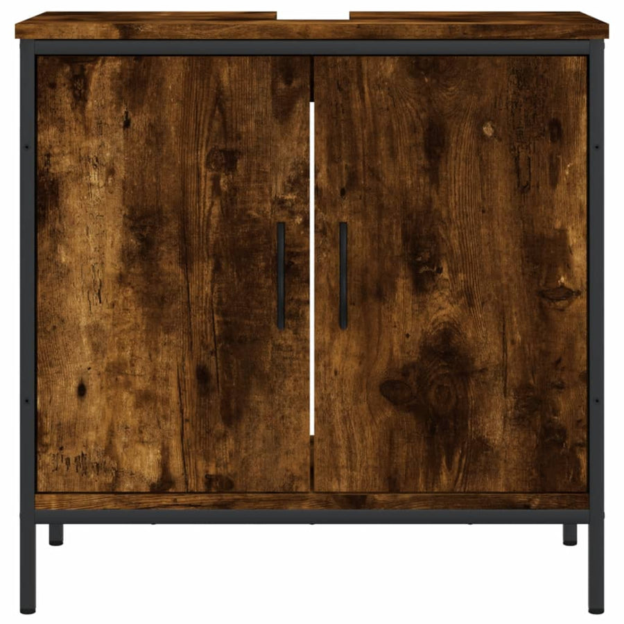 Badkamerkast 60X30X60 Cm Bewerkt Hout Gerookt Eikenkleurig