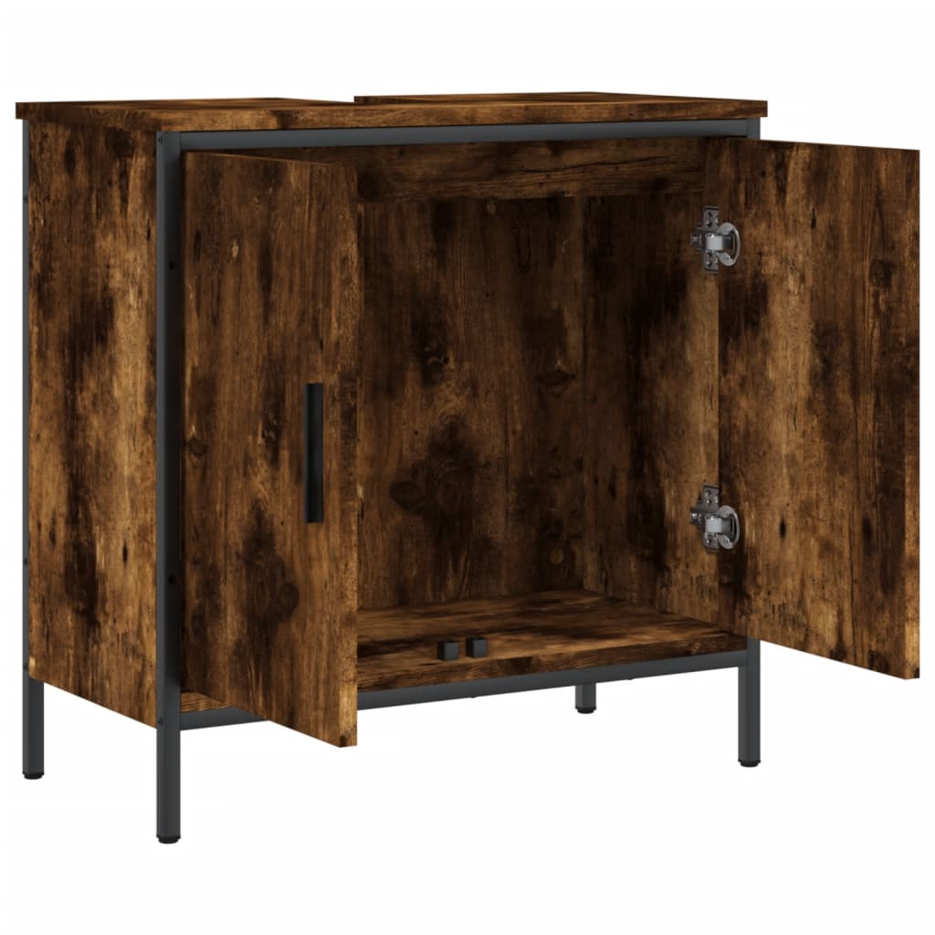 Badkamerkast 60X30X60 Cm Bewerkt Hout Gerookt Eikenkleurig