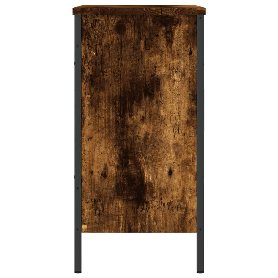 Badkamerkast 60X30X60 Cm Bewerkt Hout Gerookt Eikenkleurig