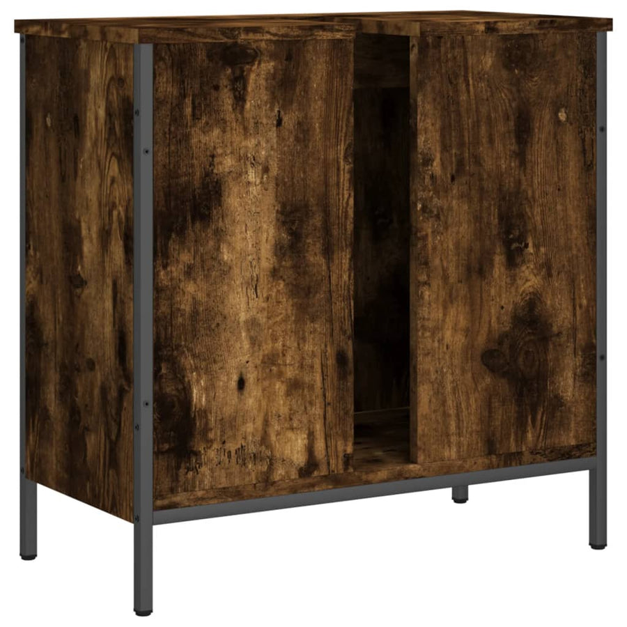 Badkamerkast 60X30X60 Cm Bewerkt Hout Gerookt Eikenkleurig