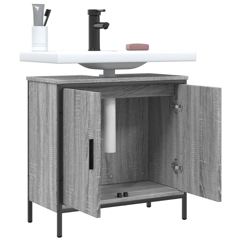 Wastafelkast 60X30X60 Cm Bewerkt Hout Grijs Sonoma Eikenkleurig