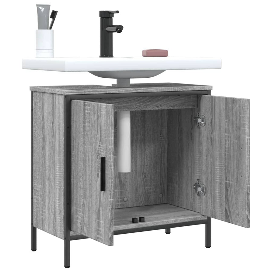 Wastafelkast 60X30X60 Cm Bewerkt Hout Grijs Sonoma Eikenkleurig