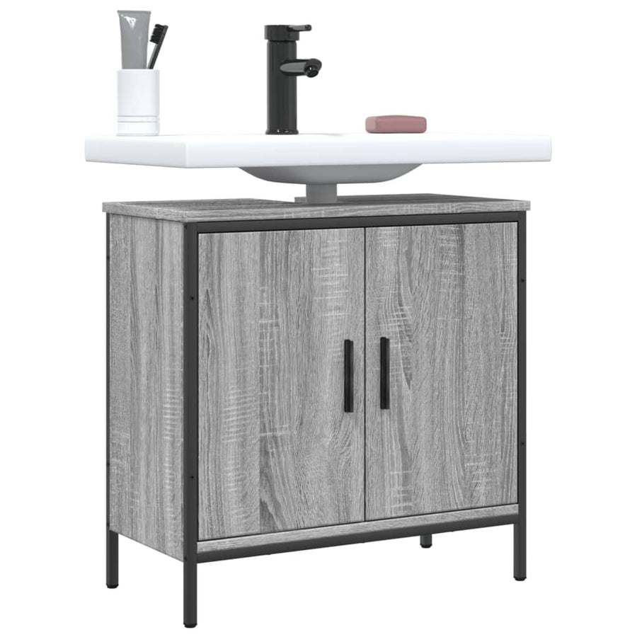 Wastafelkast 60X30X60 Cm Bewerkt Hout Grijs Sonoma Eikenkleurig