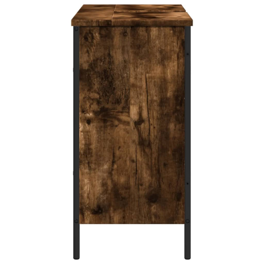 Badkamerkast 80X30X60 Cm Bewerkt Hout Gerookt Eikenkleurig