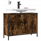 Bathroom cabinet 80x30x60 cm engineered wood smoked oak-coloured