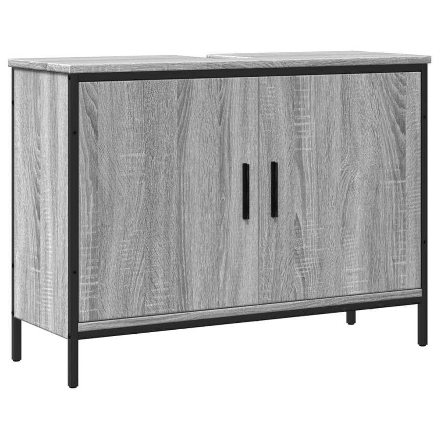 Wastafelkast 80X30X60 Cm Bewerkt Hout Grijs Sonoma Eikenkleurig