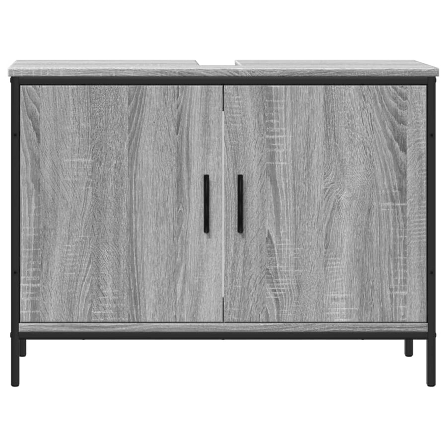 Wastafelkast 80X30X60 Cm Bewerkt Hout Grijs Sonoma Eikenkleurig