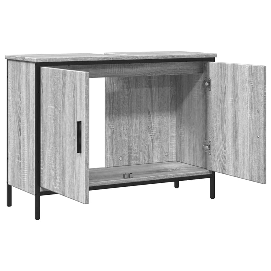 Wastafelkast 80X30X60 Cm Bewerkt Hout Grijs Sonoma Eikenkleurig