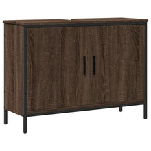 Wastafelkast 80X30X60 Cm Bewerkt Hout Bruin Eikenkleurig