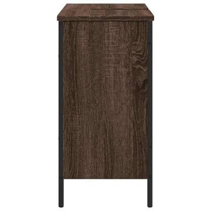 Wastafelkast 80X30X60 Cm Bewerkt Hout Bruin Eikenkleurig