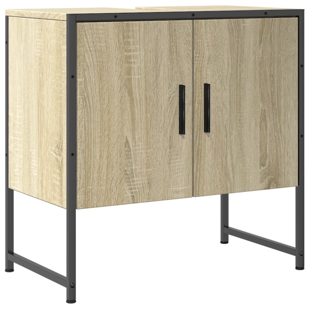 Wastafelkast 60X33X60 Cm Bewerkt Hout Sonoma Eikenkleurig