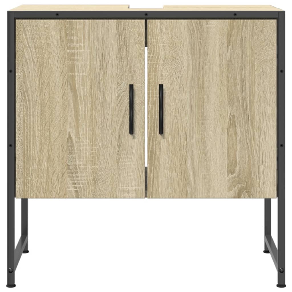 Wastafelkast 60X33X60 Cm Bewerkt Hout Sonoma Eikenkleurig