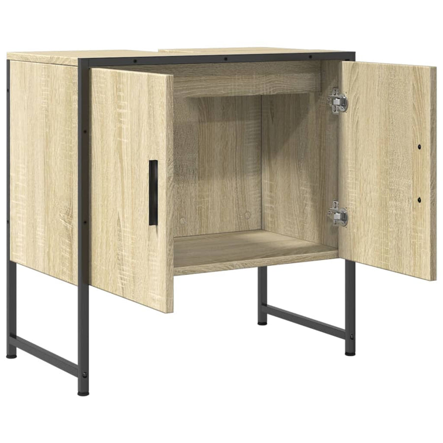 Wastafelkast 60X33X60 Cm Bewerkt Hout Sonoma Eikenkleurig