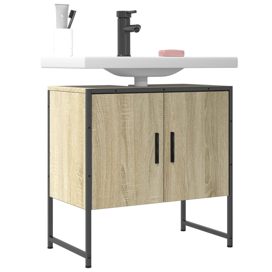 Wastafelkast 60X33X60 Cm Bewerkt Hout Sonoma Eikenkleurig