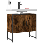Badkamerkast 60x33x60 cm bewerkt hout gerookt eiken