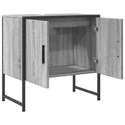 Wastafelkast 60X33X60 Cm Bewerkt Hout Grijs Sonoma Eikenkleurig