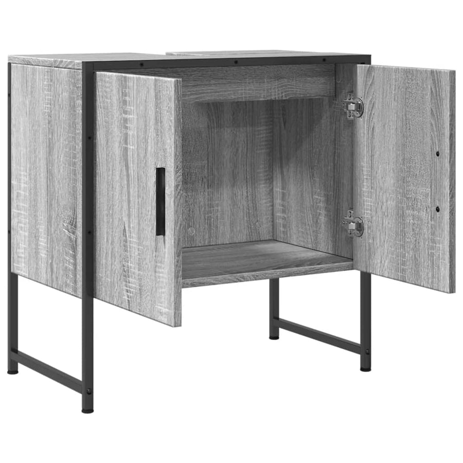 Wastafelkast 60X33X60 Cm Bewerkt Hout Grijs Sonoma Eikenkleurig