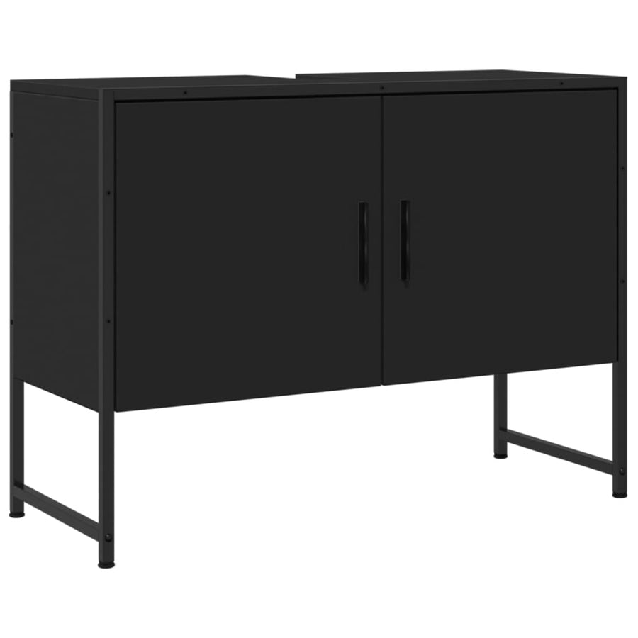 Wastafelkast 80X33X60 Cm Bewerkt Hout Zwart