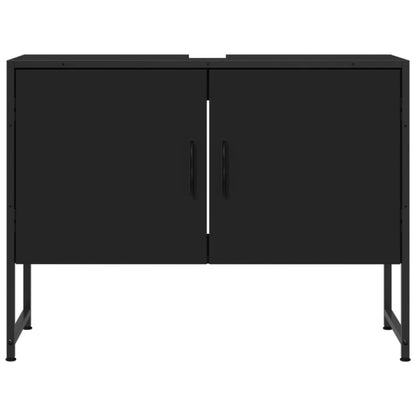 Wastafelkast 80X33X60 Cm Bewerkt Hout Zwart