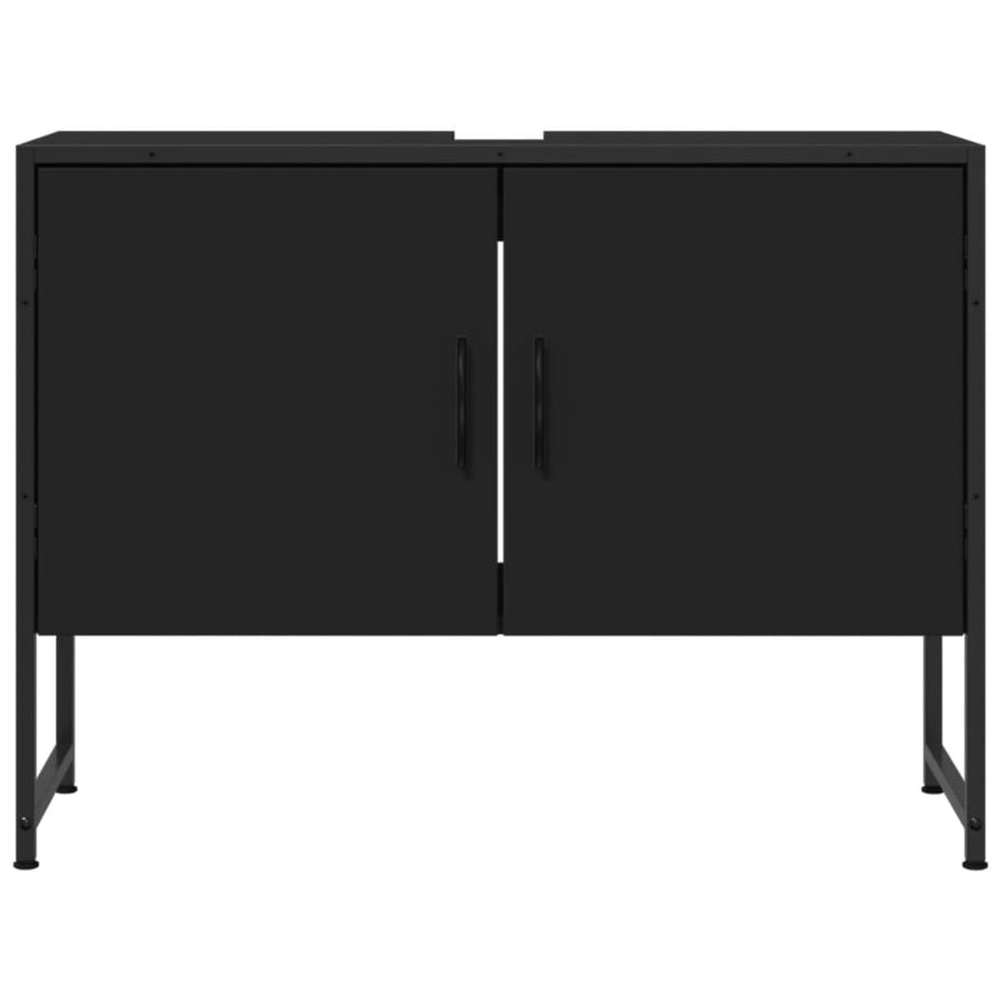 Wastafelkast 80X33X60 Cm Bewerkt Hout Zwart
