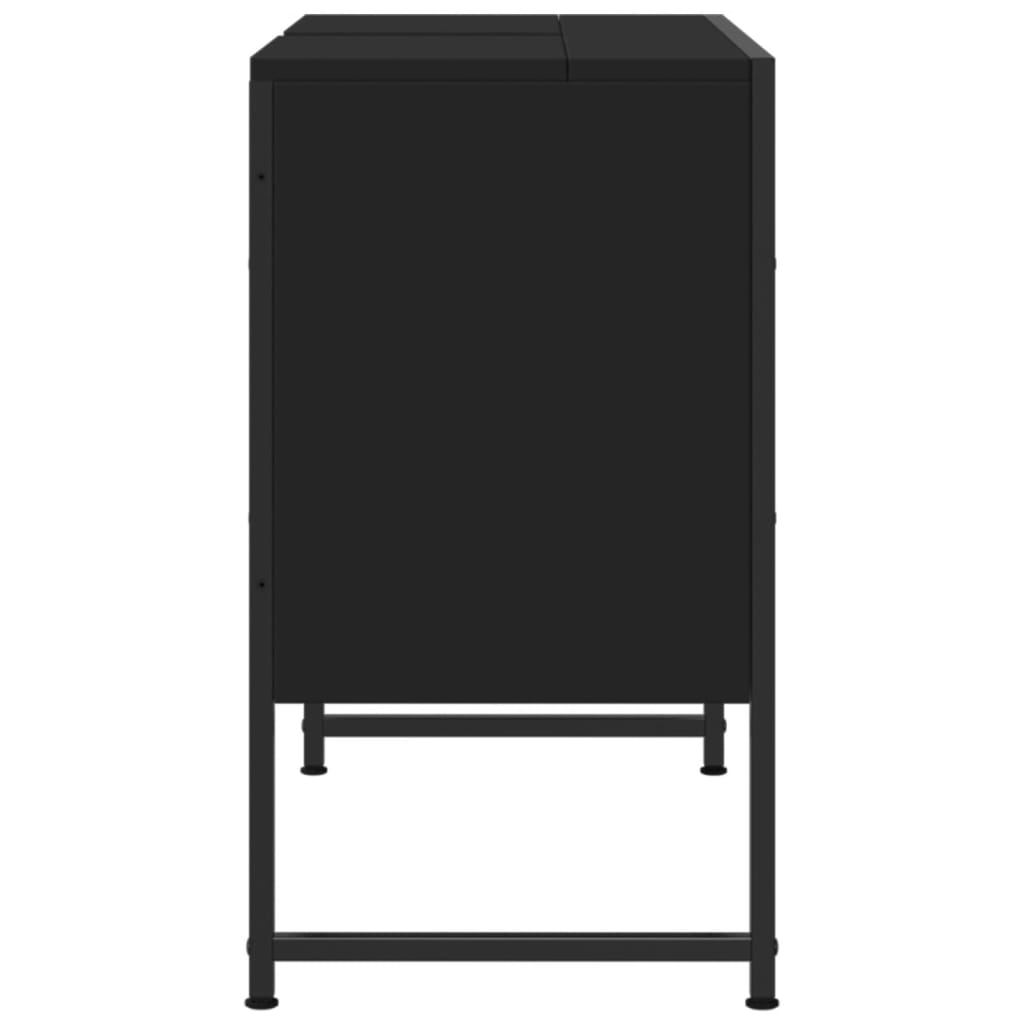 Wastafelkast 80X33X60 Cm Bewerkt Hout Zwart