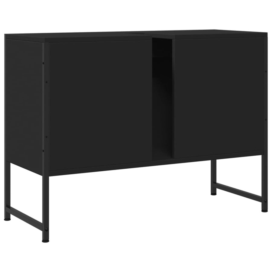 Wastafelkast 80X33X60 Cm Bewerkt Hout Zwart